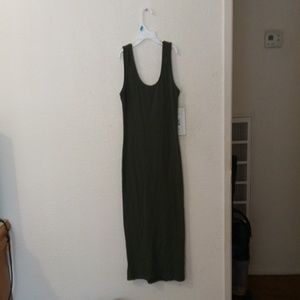 Green and light pink dress